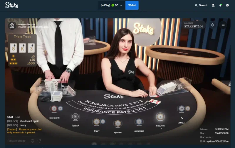 StakeCasino Casino Interface - Games lobby screenshot